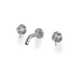Acquaco Linki Loop Wall Mount Three-Hole Two Handle Bathroom Lavatory Faucet