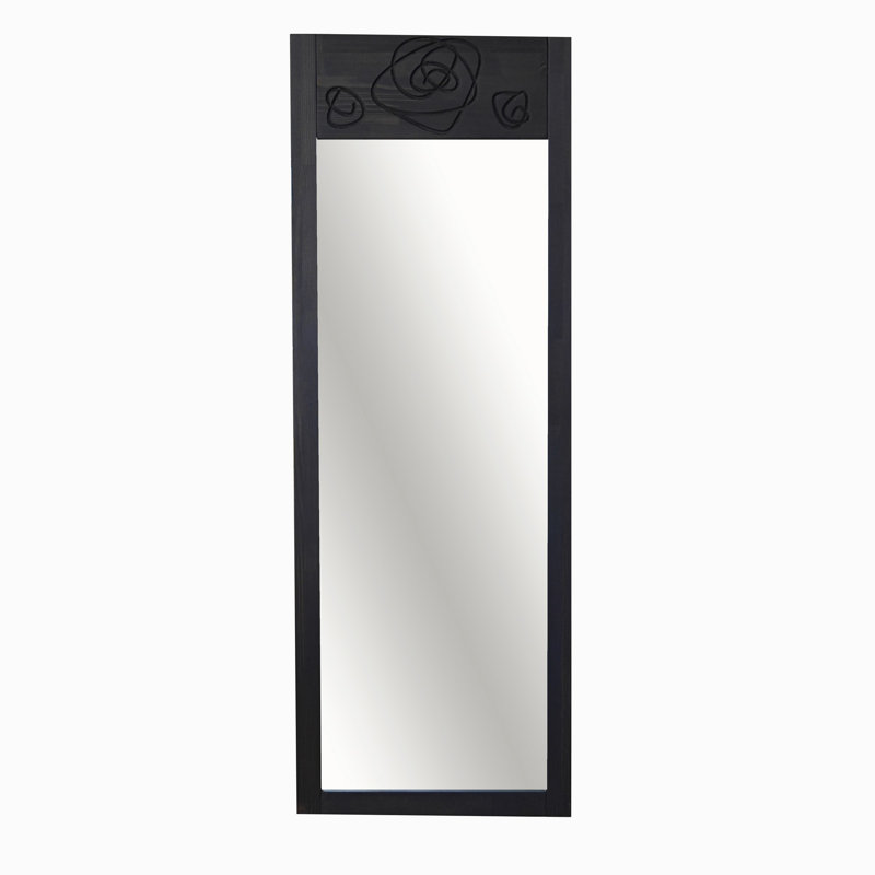 Élégant miroir de couleur anthracite 21,7 po x 61,0 po x 0,8 po | Miroir écologique 100% bois de pin massif | Design moderne pour chambre à coucher, vestiaire et vestibule | Décoration intérieure élégante et fonctionnelle