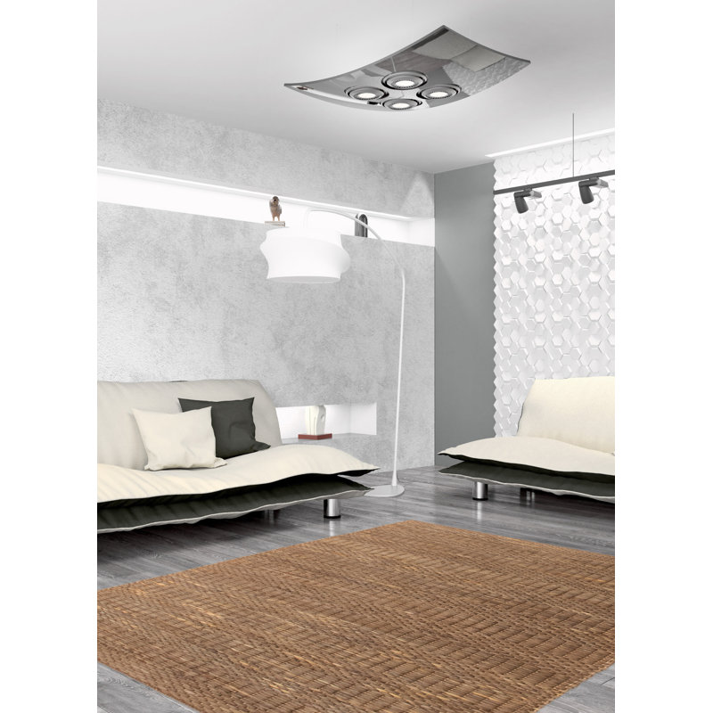 Tapis brun en jute tissé à la main Bove