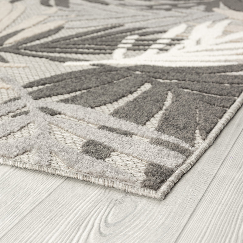 Tapis intérieur / extérieur en polypropylène tissé à la machine Fruitvale, Rectangle 5 pi 3 po x 7 pi 3 po