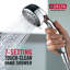 Shower Mount Hand Held Shower Head, 6-Spray Detachable Round Shower Head 2.5 GPM