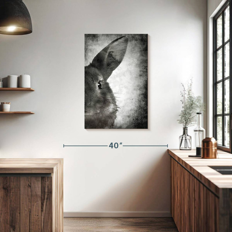 Brampt Bunny Face Black And White, 36" H x 24" W