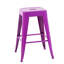 24 tabourets de bar en métal mauve sans dossier de 24 pouces de hauteur comptoir, non empilables, assemblage rapide, facile à nettoyer avec 4 hauteurs, structure détachable et amovible