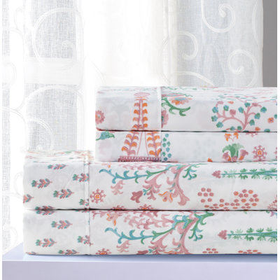 Microfiber Floral Sheet Set