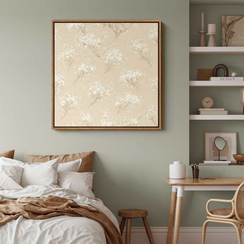 Art mural encadré abstrait rétro antique classique pour chambre à coucher, H 24 po x l 24 po, Naturel