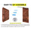 Porte de grange en bois massif DIY 3 en 1 pour chambres, espaces de rangement, placards-93928306-93928309