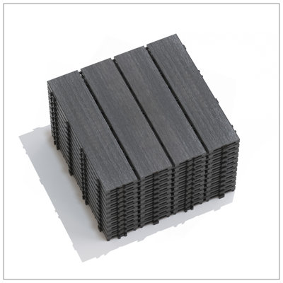 Durable WPC Wood-Plastic Composite Patio Tiles, Easy Installation, Weather-Resistant, Perfect For Indoor And Outdoor Use, Pack Of 22