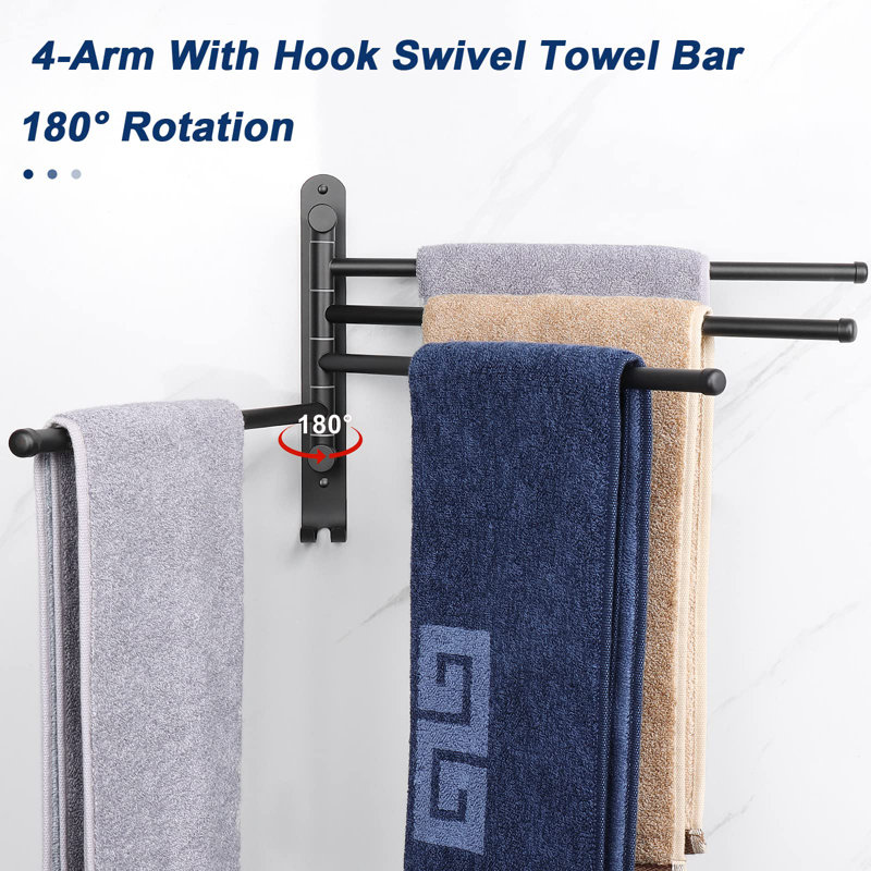 Wall Towel Rack, Black