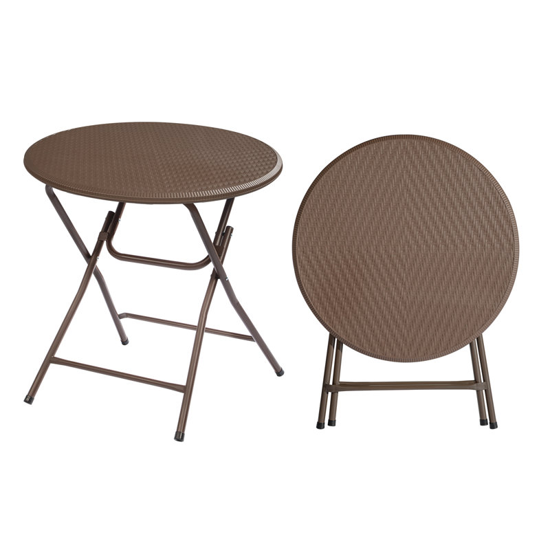 Patio Folding Table Plastic, Brown