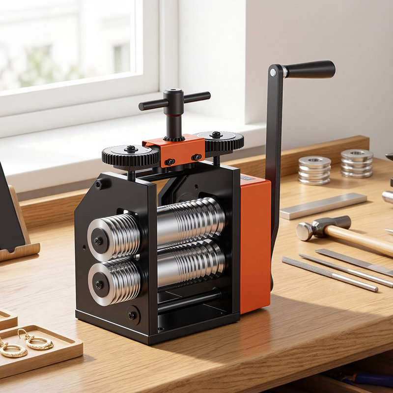 Machine à rouler à rouler 3 po en 1, rouleau manuel, outil de bricolage manuel pour bijoux, épaisseur réglable de 0,03 à 7 mm, roulement stable et uniforme, pour les métaux malléables, or, argent, cuivre