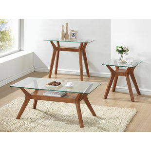 Lillian Glass Top Living Room Table Set