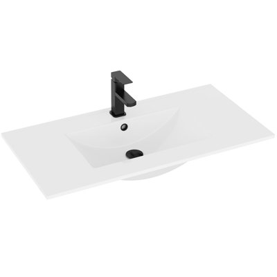 Comptoir de lavabo intégré 36 po, robinet en alliage de zinc, bonde escamotable en laiton massif