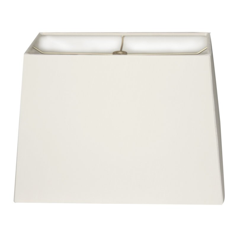 Abat-jour rectangulaire en soie / shantung (araignée), Blanc, H 9,5 po x l 12 po x P 8 po