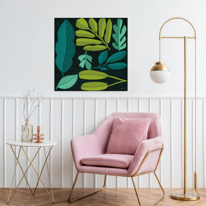 «Plant Toss I», art abstrait moderne, paysage, plante, H 32 po x l 32 po