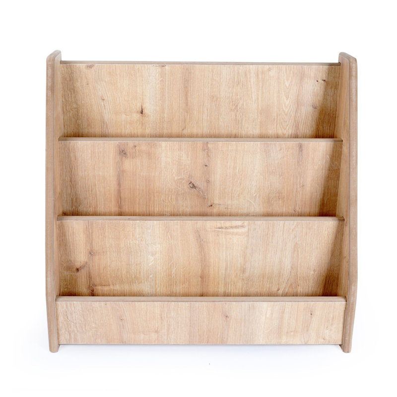 Stylish Oak Bookshelf (10 Shelves), 24.8 x 23.2 x 9.3 inches | 100% MDF Construction, Wall-Mountable Design | Modern Solid Color Brown, Ideal for Home or Office Organization and Display