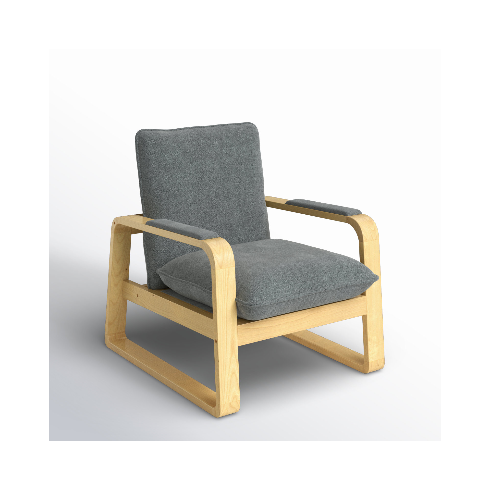 Lizzie Upholstered Armchair, Silver Gray Chenille