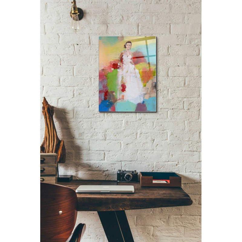 «Springtime» par Oscar Alvarez Pardo, art mural en verre acrylique, H 16 po x l 12 po