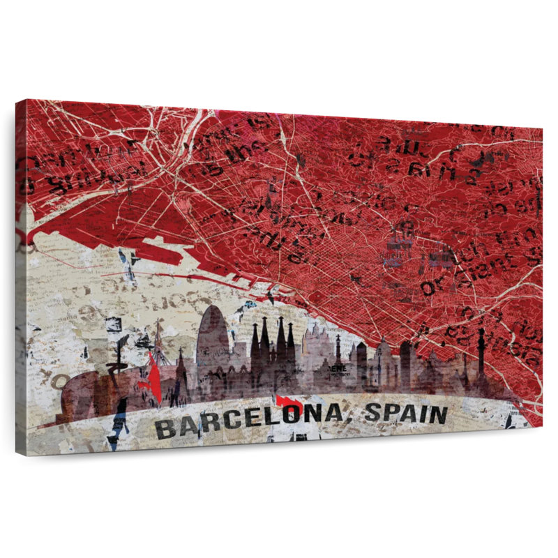 Carte de la ville de Aliaz, Barcelone, H 16 po x l 24 po
