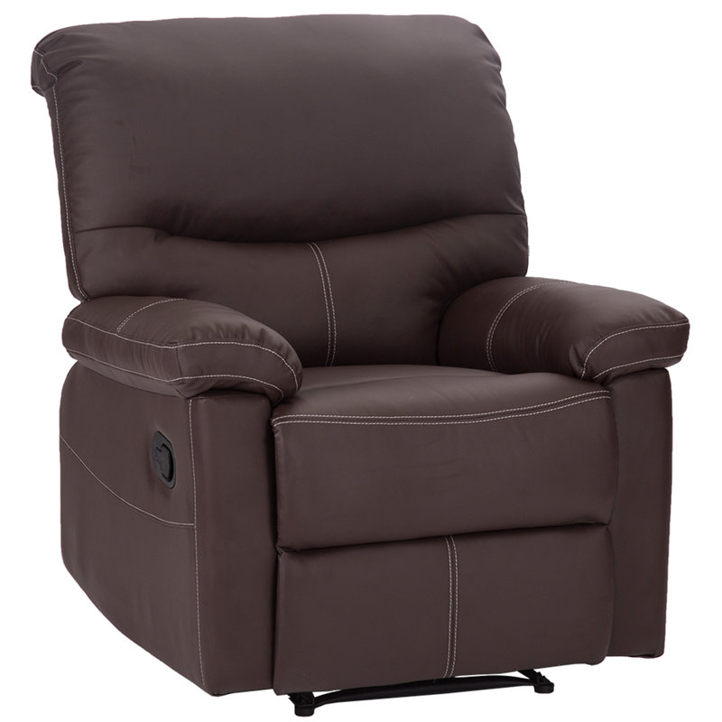 Fauteuil inclinable électrique 33 po de largeur, Similicuir brun