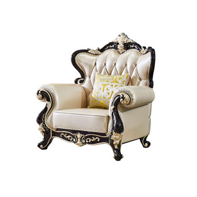 European Style Simple Leather Chair Leather Armchair