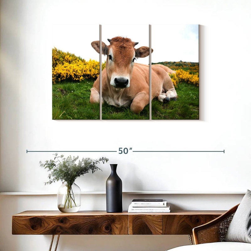 Brampt adorable vache Aubrac, H 24 po x l 38 po