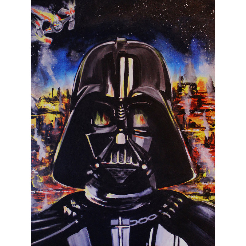 " Darth Vader " by Ed Capeau, Wrapped Canvas, 10" H x 8" W x 1.5" D, No Matte