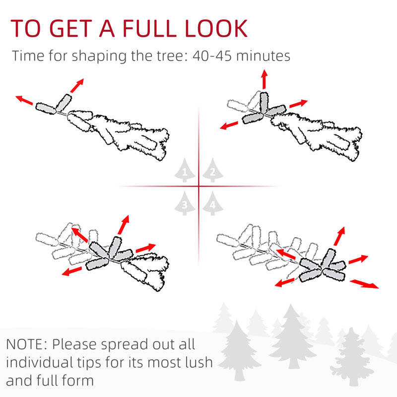 Arbre de Noël artificiel pin non illuminé enneigé avec branches et pointes réalistes, 9'