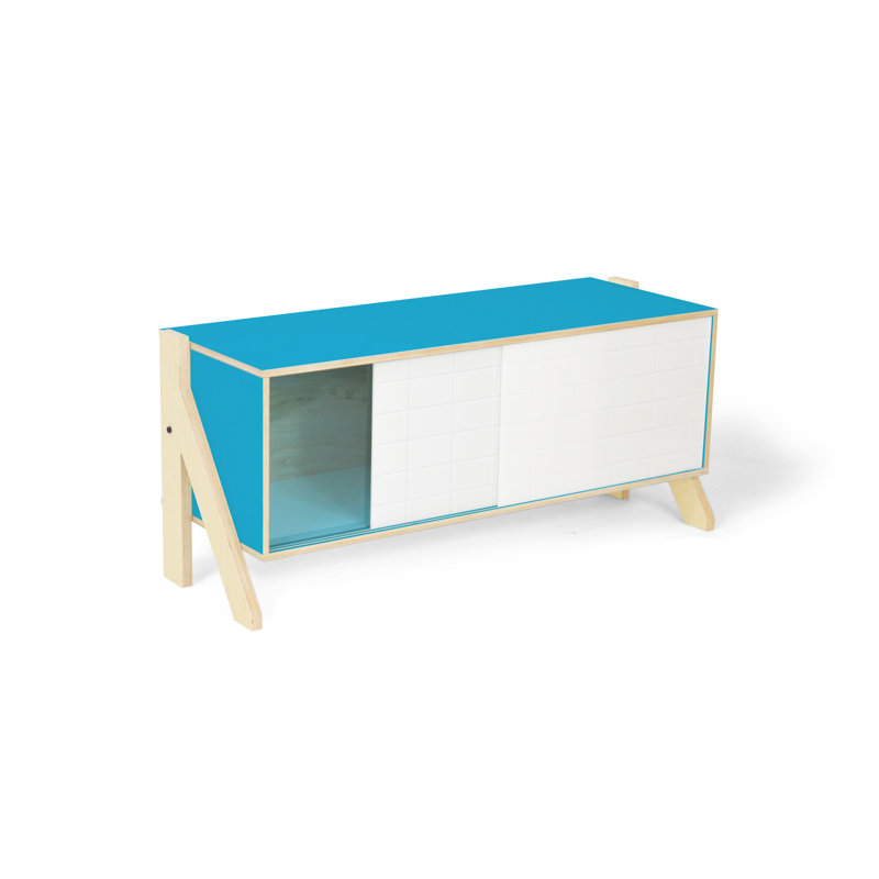 Margret 115cm Sideboard, Palm Leaf Green and Orange/White