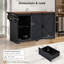 Îlot de cuisine de 72 po avec espace de rangement pour réfrigérateur et prise de courant K&K-643404881