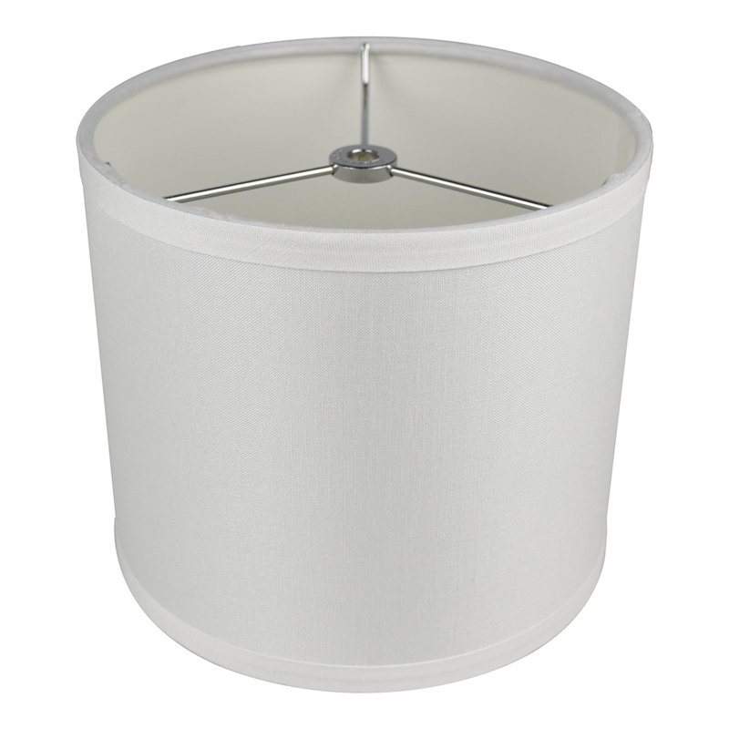 Abat-jour tambour en lin classique Ganya (araignée), Blanc cassé, H 7 po x l 8 po x P 8 po