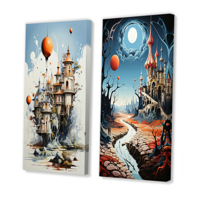 «Surréalisme, ville, rêve, vol, imaginaire», 2 pièces