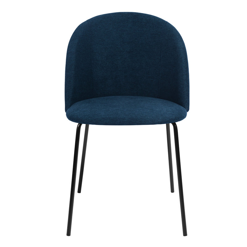 Fiddlewood 48cm H Cotton Upholstered Side Chair, Navy Blue