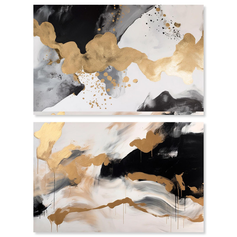 Ensemble de 2 ensembles de nuages, H 10 po x l 15 po, Toile tendue