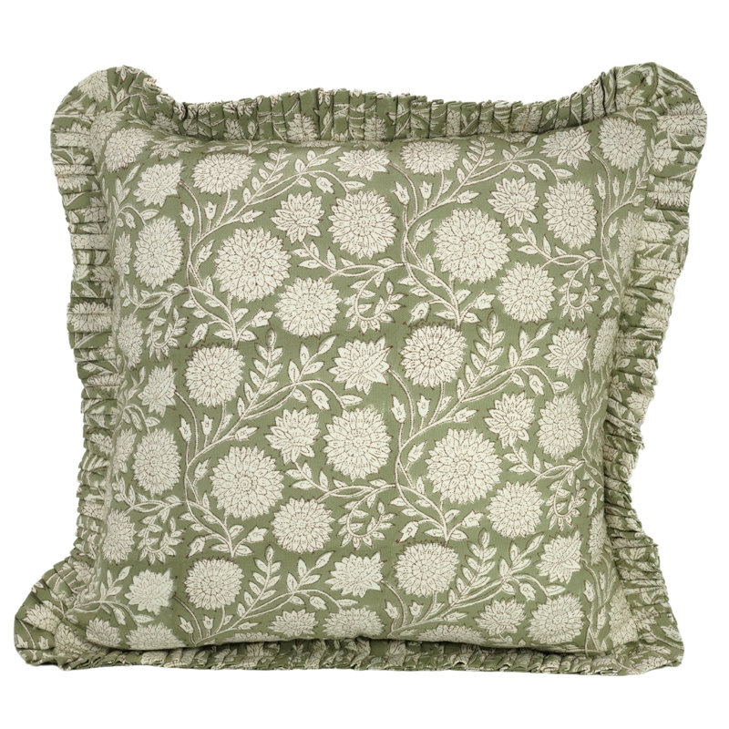 Housse de coussin à volants de luxe Fab Divine - Housse de coussin Premium, Rajat, H 14 po x l 14 po
