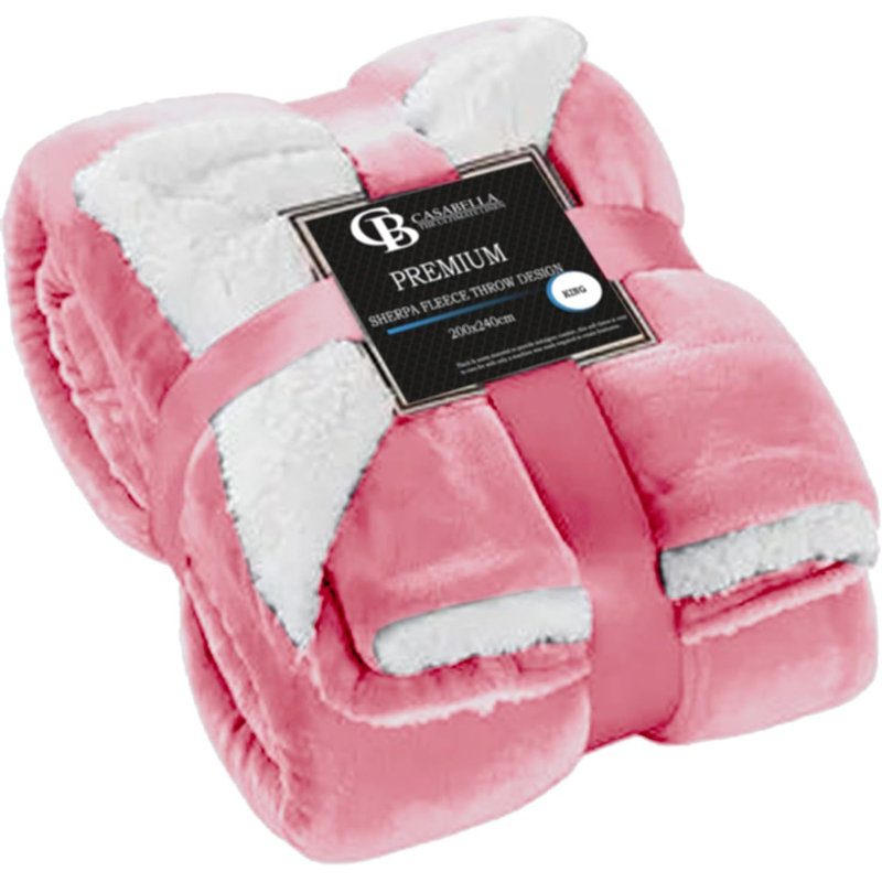 Veyo Throw Blanket, Pink, 200cm W x 240cm L