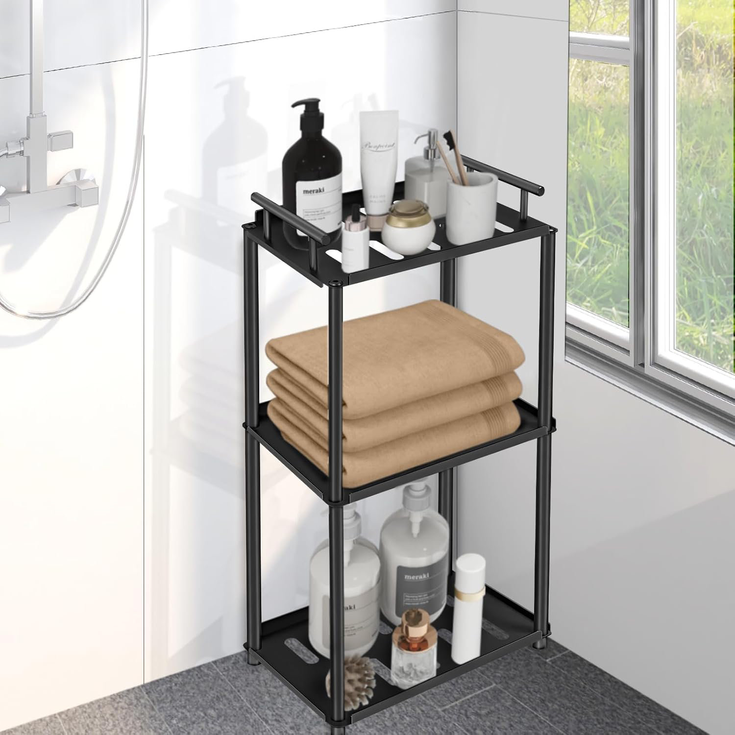 17 Stories Corner Shower Caddy 3 Tier Standing Shower Caddy Corner ...