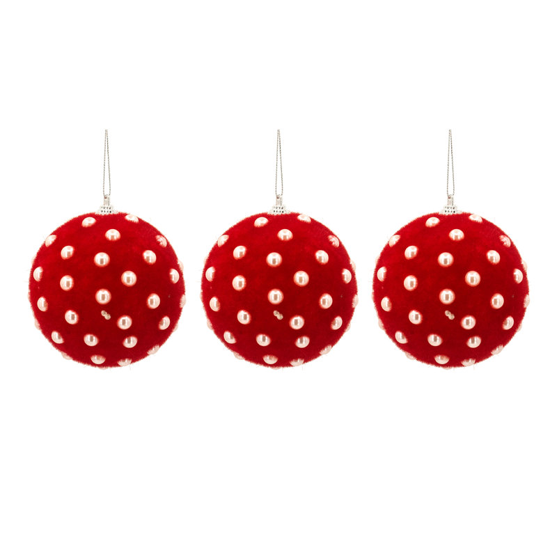 Ornement boule en PVC, Rouge