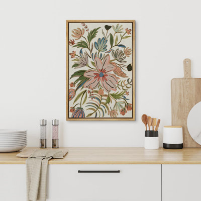 Abstract Botanical " Colorful Vintage Flower Bouquet Floral Botanical "