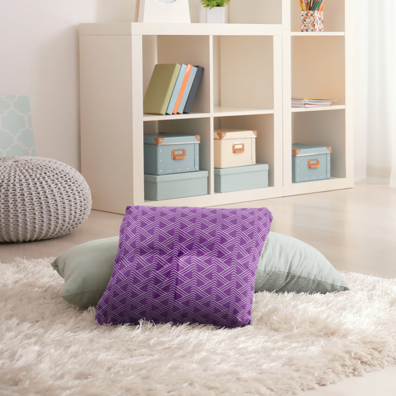 Coussin de sol zig zag classique, 30 po x 30 po, Violet