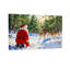 «Christmas Santa Obses Deer In Winter Forest», ensemble de 3 impressions sur toile-1887362248