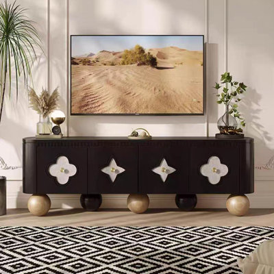 Wind light luxury solid wood TV cabinet