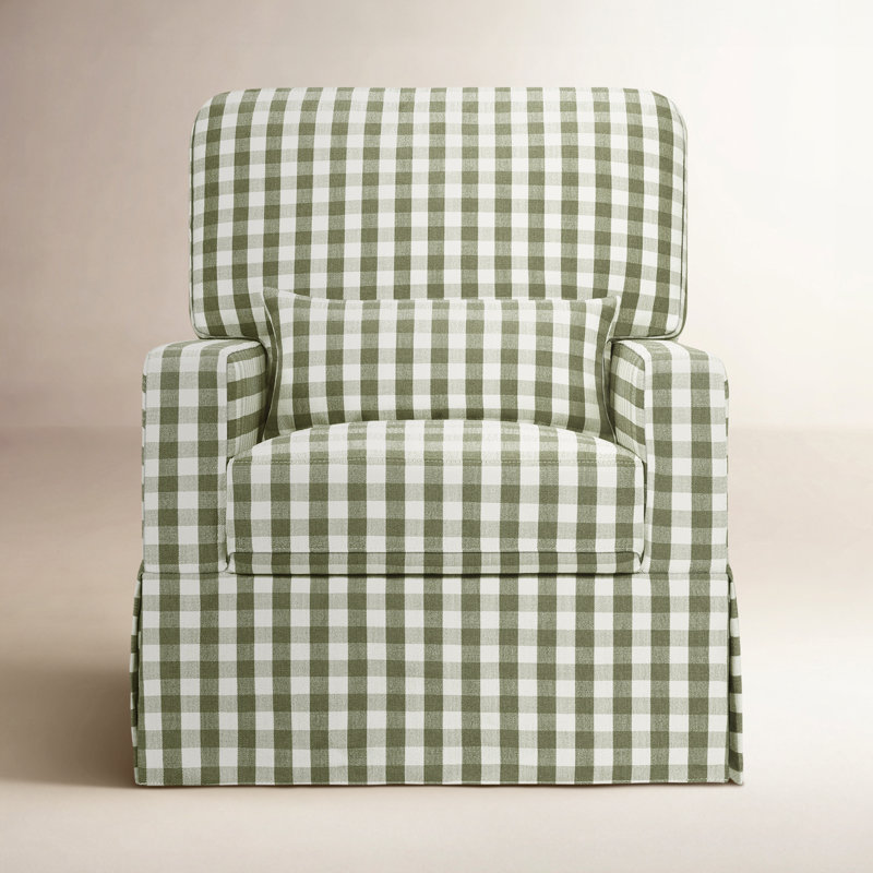 Crawford Pillowback Comfort Swivel Glider, Vichy vert