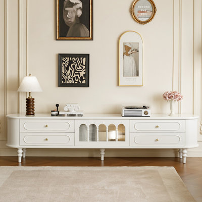 French Minimalist Cream Style TV Cabinet