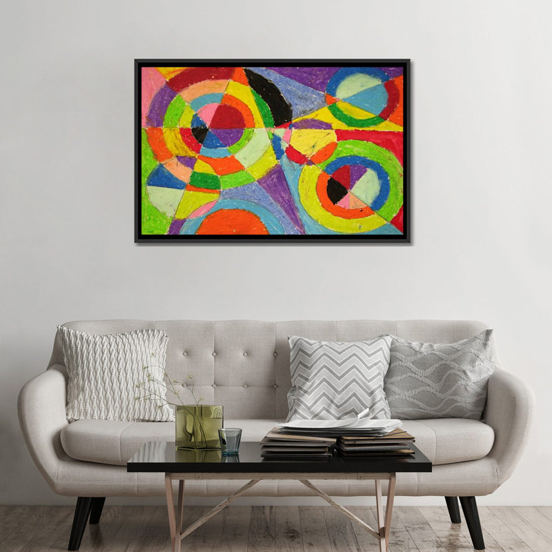 «Color Explosion» par Robert Delaunay, reproduction d'art sur toile, L 26 po x H 18 po x P 1,5 po, Toile avec cadre noir