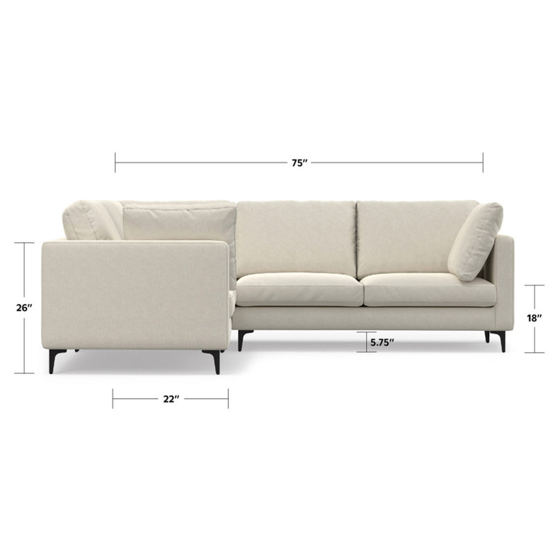 Ava Mid Century Corner Sectional Sofa