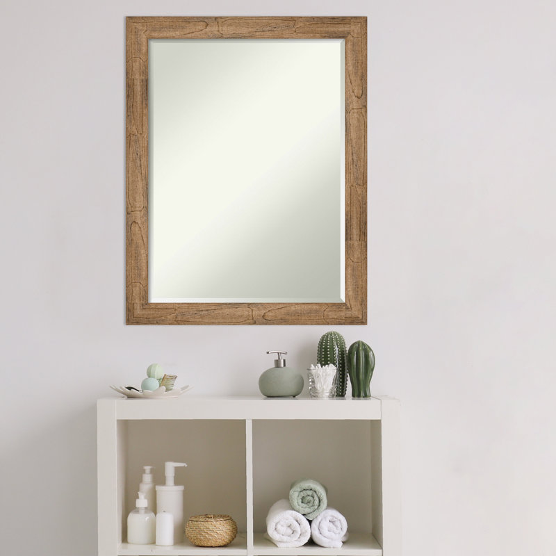 Hedgesville Wood Flat Wall Mirror, 27.5'' x 21.5''