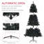 Grand arbre de Noël artificiel, arbre de Noël non éclairé avec embouts de branches, ouverture automatique, base en acier, décoration des Fêtes pour bureau à domicile, noir