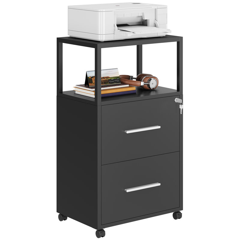 Gatliff 2 Drawer Filing Cabinet, Black
