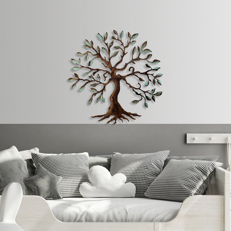 Hand-Painted Decorative Metal Wall Accessory, 23.6 x 23.6 inches | 100% Metal Construction, Thickness: 0.06 inches | Unique Color Variations | Perfect for Home Decor, Living Room & Office Aesthetics
