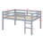 Full Size Rubber Wood Loft Bed With Ladder-1923593586